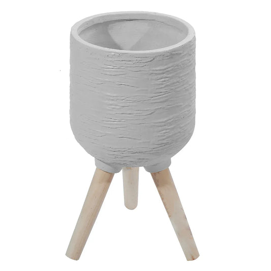Ghiveci ecologic, Eco-friendly, Naimeed D6393, Mare, din materiale minerale, Gri, 38x36x36cm