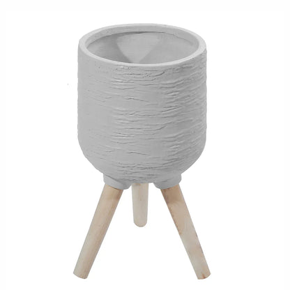 Ghiveci ecologic, Eco-friendly, Naimeed D6393 Mediu, din materiale minerale, Gri, 32x29x29cm