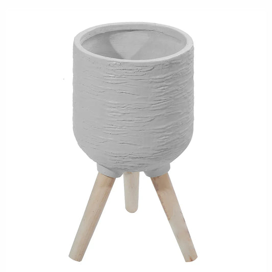 Ghiveci ecologic, Eco-friendly, Naimeed D6393 Mediu, din materiale minerale, Gri, 32x29x29cm