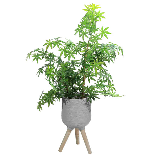 Ghiveci ecologic, Eco-friendly, Naimeed D6393, Mic, din materiale minerale, Gri, 27,5x23x23cm