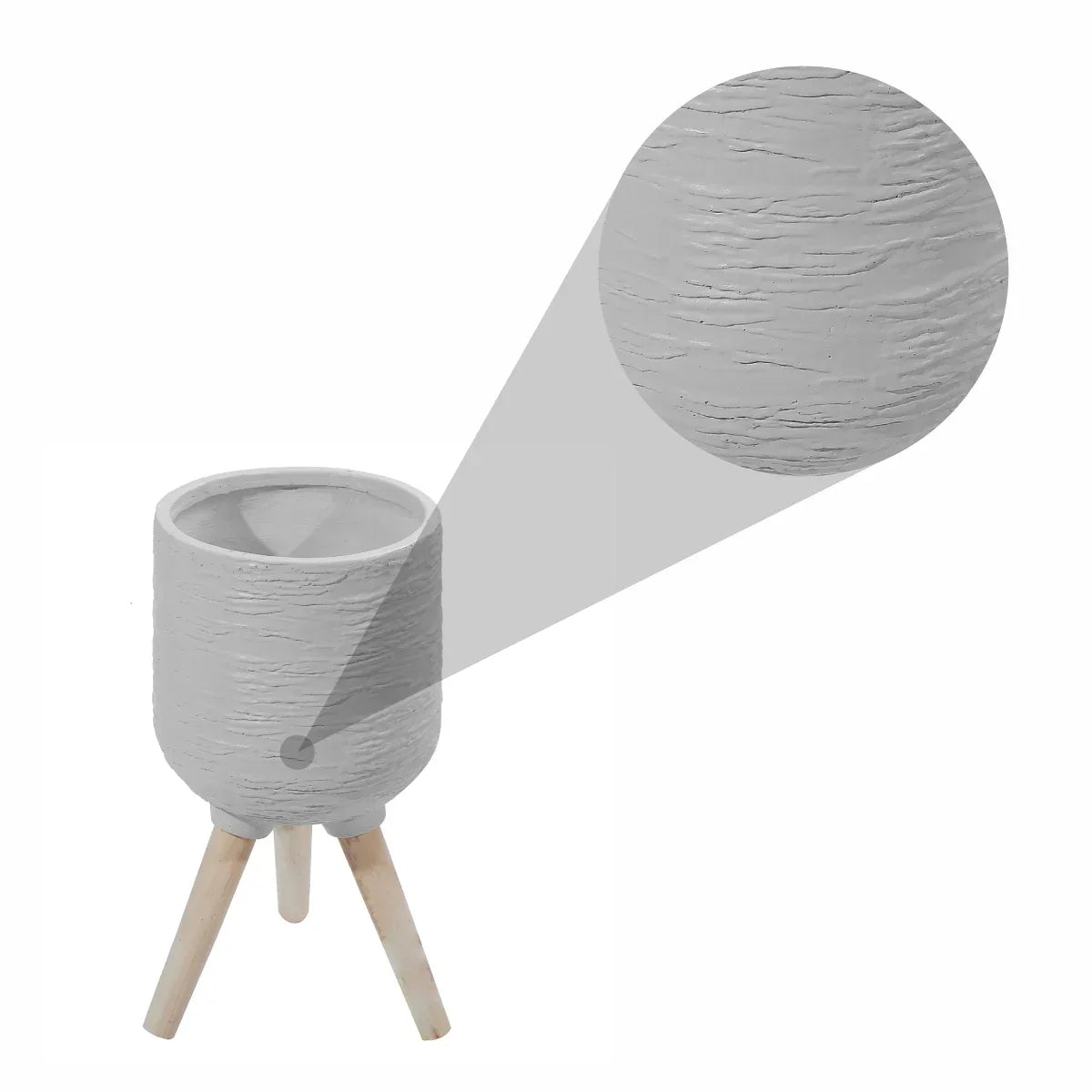 Ghiveci ecologic, Eco-friendly, Naimeed D6393, Mic, din materiale minerale, Gri, 27,5x23x23cm