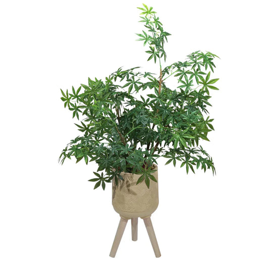 Ghiveci ecologic, Eco-friendly, Naimeed D6394 Mediu, din materiale minerale, Crem, 28x28x28cm