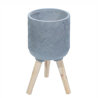 Ghiveci ecologic, Eco-friendly, Naimeed D6396 Mediu, din materiale minerale, Gri, 28x28x28cm
