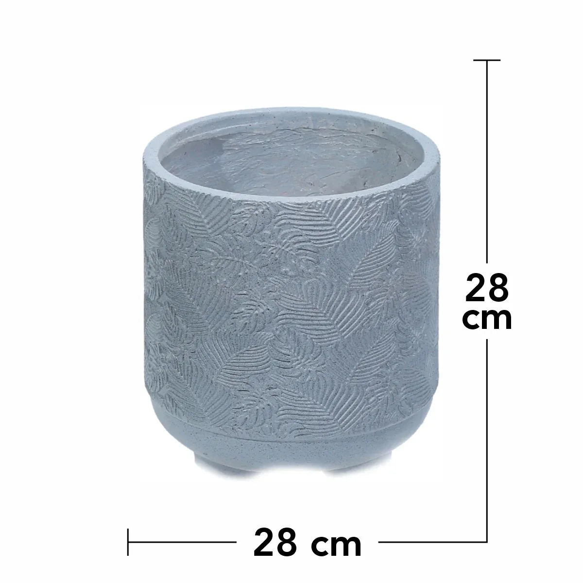 Ghiveci ecologic, Eco-friendly, Naimeed D6396 Mediu, din materiale minerale, Gri, 28x28x28cm