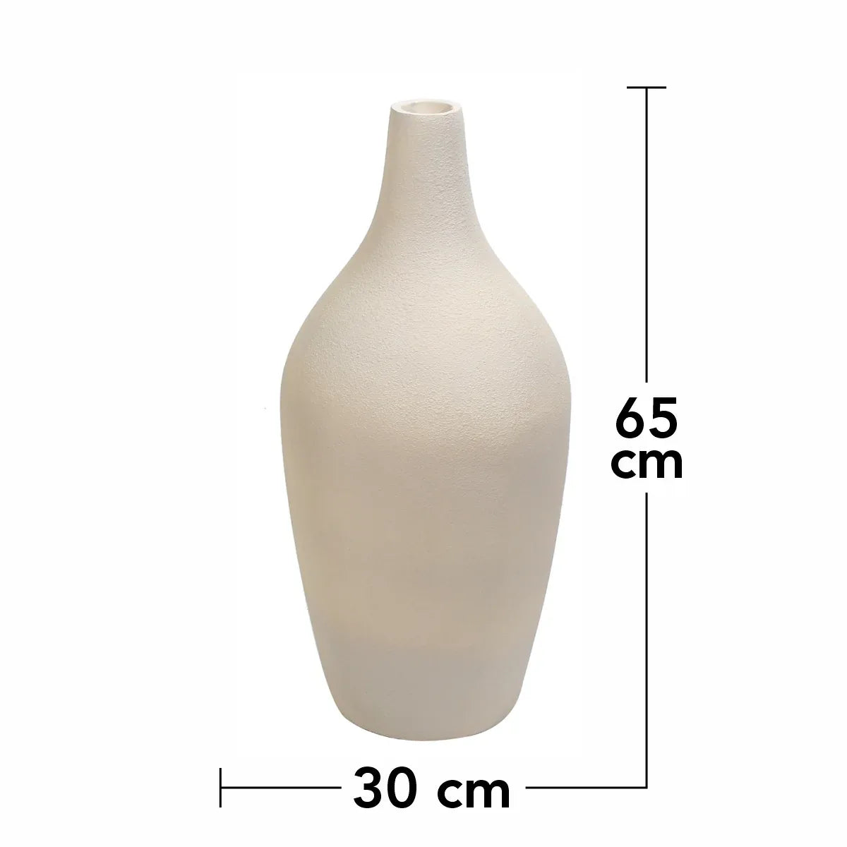 Ghiveci ecologic, Eco-friendly, Naimeed D6402 Mediu, din materiale minerale, Crem, 65x30x30cm