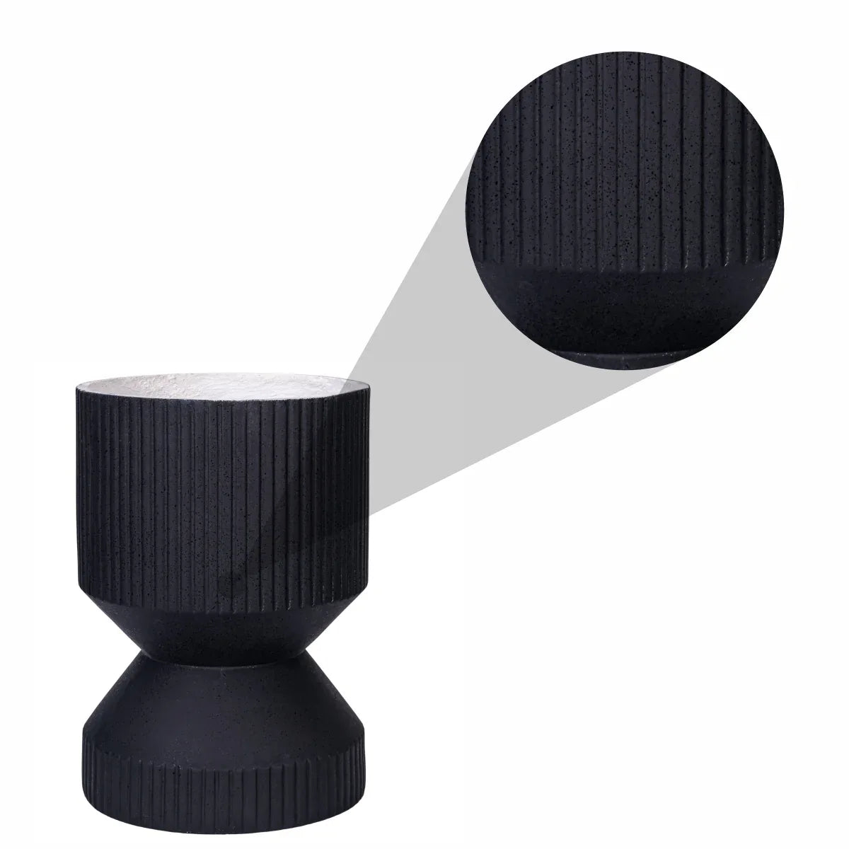 Ghiveci ecologic, Eco-friendly, Naimeed D6407, din materiale minerale, Negru, 47x35x35cm