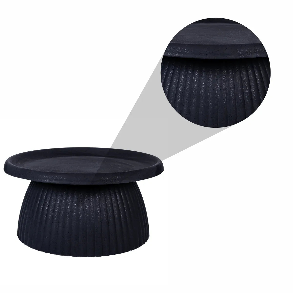 Ghiveci ecologic, Eco-friendly, Naimeed D6409, din materiale minerale, Negru, 35x70x70cm