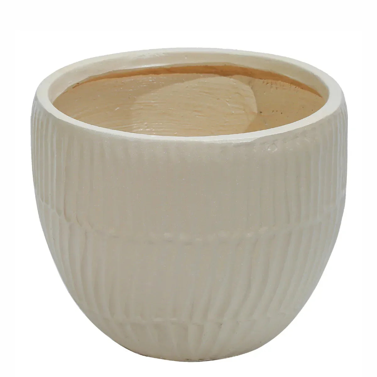 Ghiveci ecologic, Eco-friendly, Naimeed D6410, Mic, din materiale minerale, Bej, 25x29x29cm