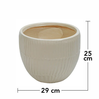 Ghiveci ecologic, Eco-friendly, Naimeed D6410, Mic, din materiale minerale, Bej, 25x29x29cm