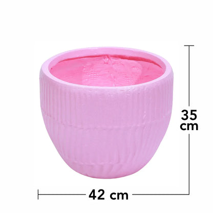 Ghiveci ecologic, Eco-friendly, Naimeed D6412, Mare, din materiale minerale, Roz, 35x42x42cm