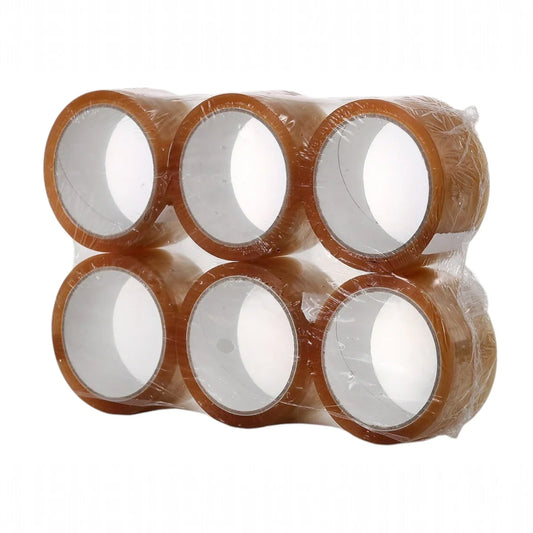 Banda adeziva, de tip scotch, 6 buc/set, Naimeed D6452, 100mx4.5cmx52μm, Maro transparent