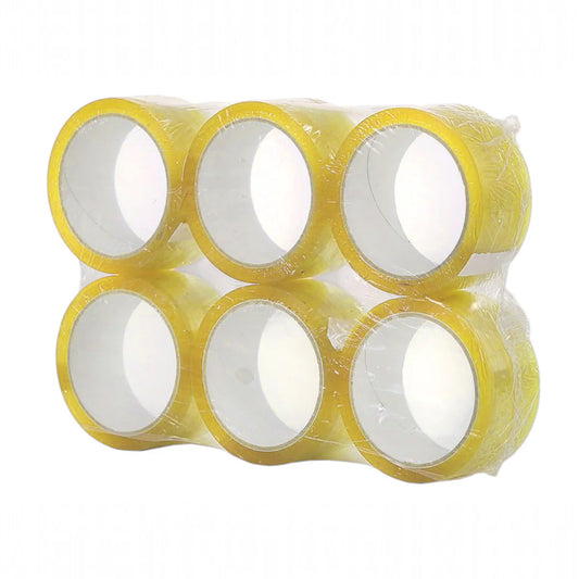 Banda adeziva, de tip scotch, 6 buc/set, Naimeed D6449, 30mx4.5cmx52μm, Galben transparent