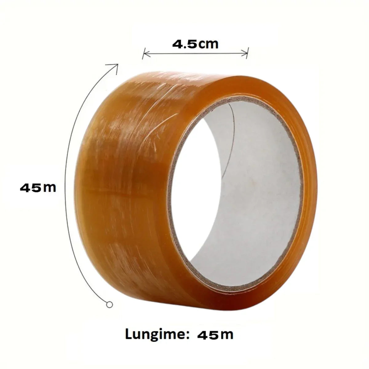Banda adeziva, de tip scotch, 6 buc/set, Naimeed D6450, 45mx4.5cmx52μm, Maro transparent