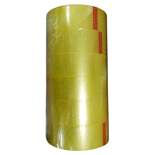 Banda adeziva, de tip scotch, 6 buc/set, Naimeed D6455, 200mx4.5cmx52μm, Galben transparent