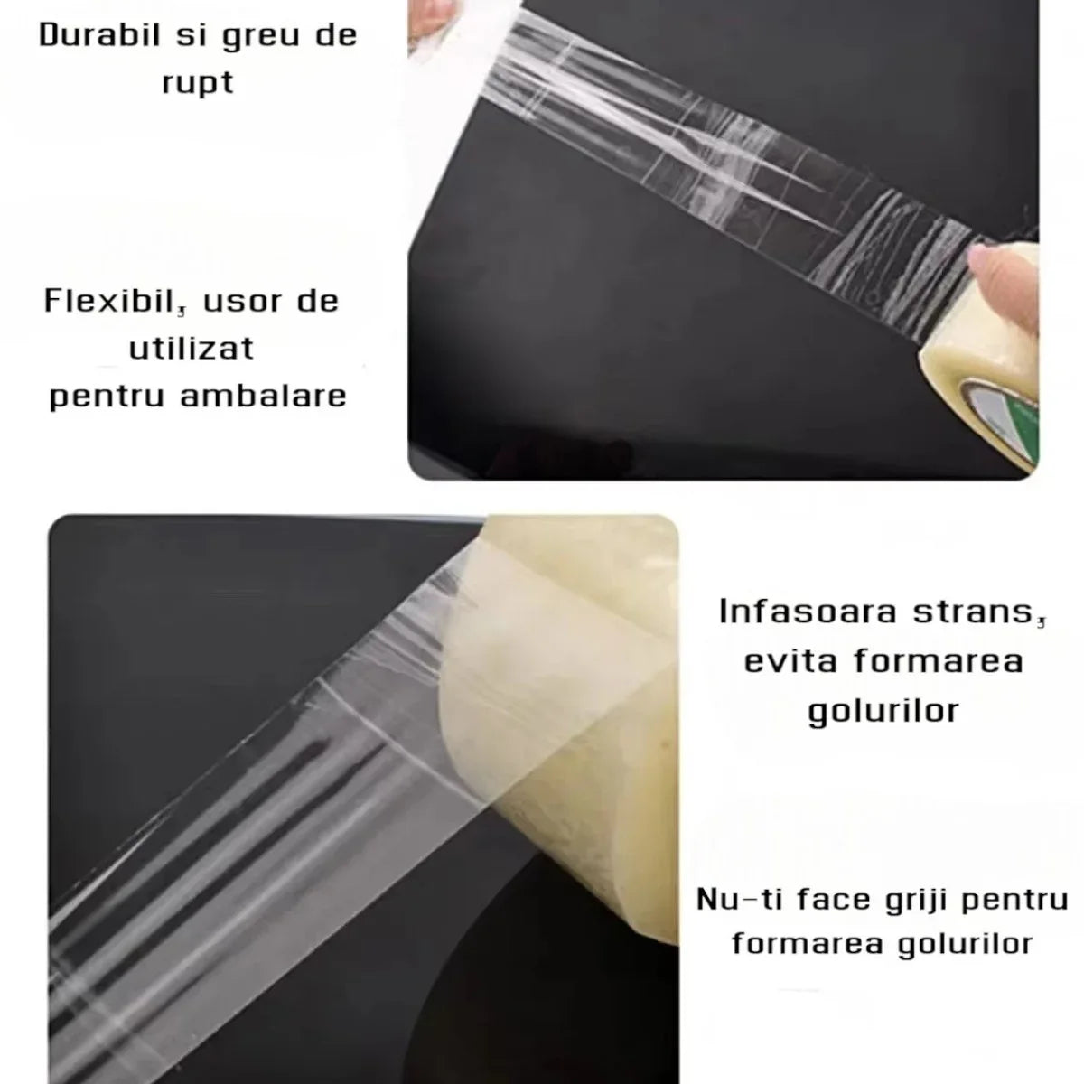 Banda adeziva, de tip scotch, 6 buc/set, Naimeed D6455, 200mx4.5cmx52μm, Galben transparent