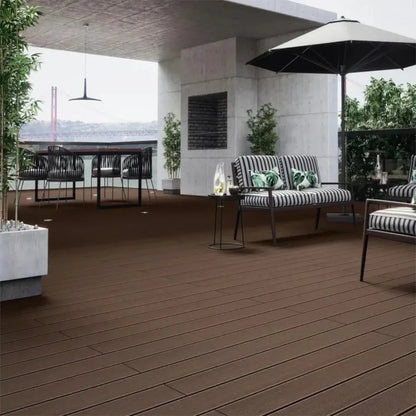 Pardoseala decking terasa din compozit WPC, Naimeed D7484, 280x14x2.5cm, Nuc natural