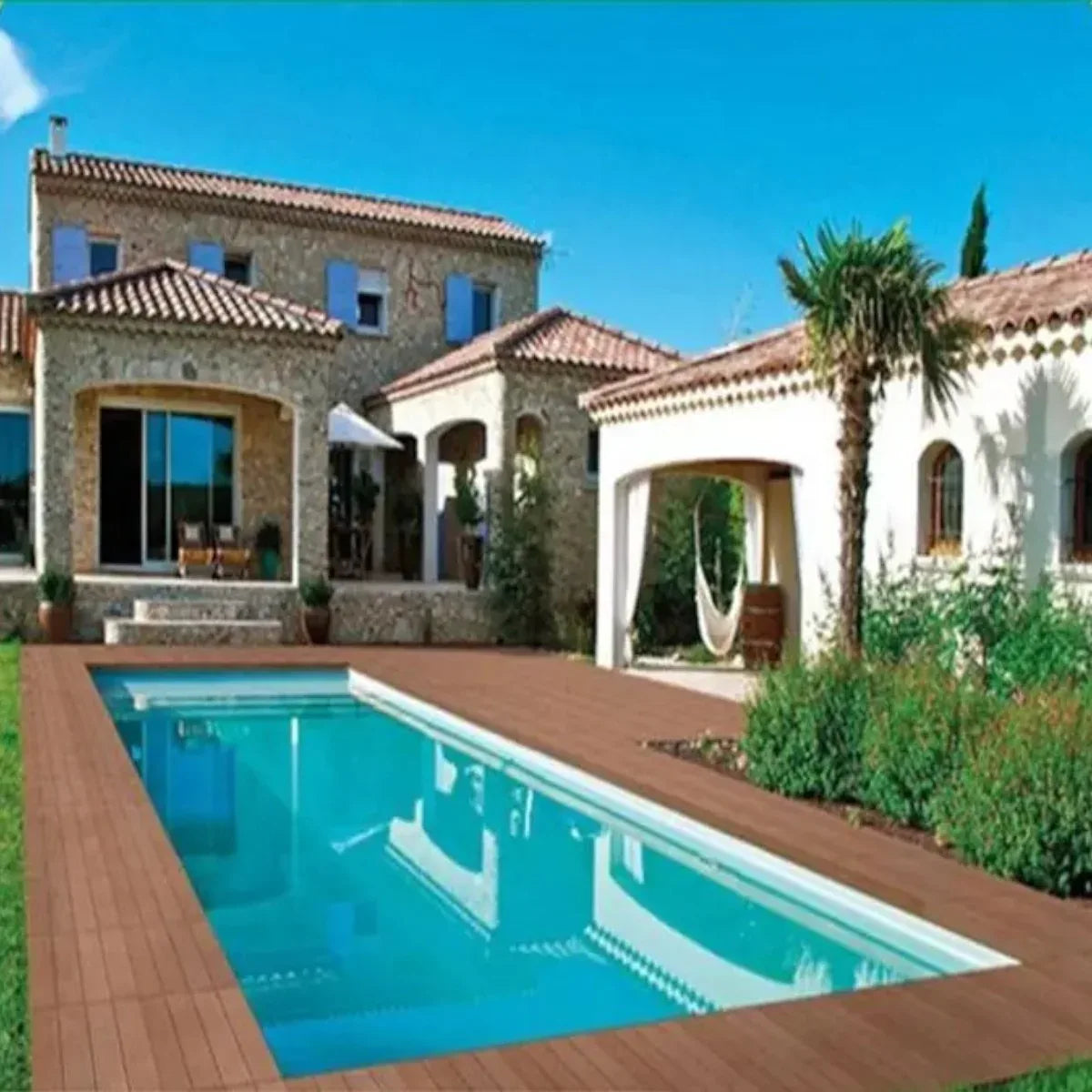 Pardoseala decking terasa din compozit WPC,  Naimeed D6463, 290x14.6x2.5cm, Maro inchis