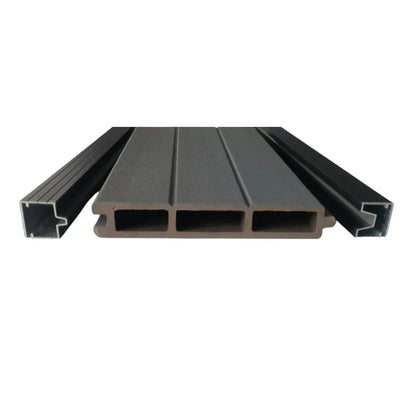 Placa de gard 3D, din compozit de lemn si plastic WPC, Naimeed D6472, 180x15,5x2.4cm, Visiniu