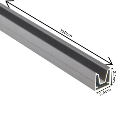 Sina gard, aluminiu, Naimeed D6479, 180x2.4x2.2 cm, Gri
