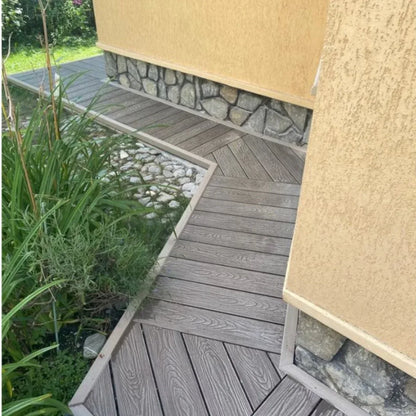Pardoseala decking terasa din compozit WPC, Naimeed D7481, rezistenta sporita, 280x14x2.5cm, Stejar gri