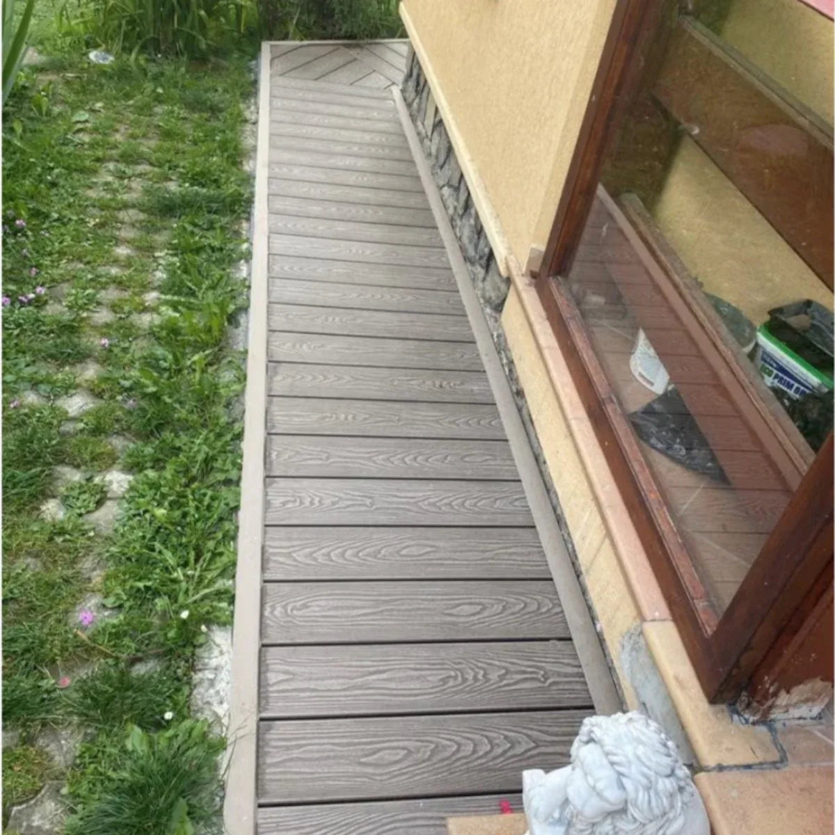 Pardoseala decking terasa din compozit WPC, Naimeed D7483, rezistenta sporita, 280x14x2.5cm, Alb