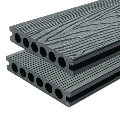 Pardoseala decking terasa din compozit WPC, Naimeed D6484, rezistenta sporita, 290x14x2.5cm, Gri