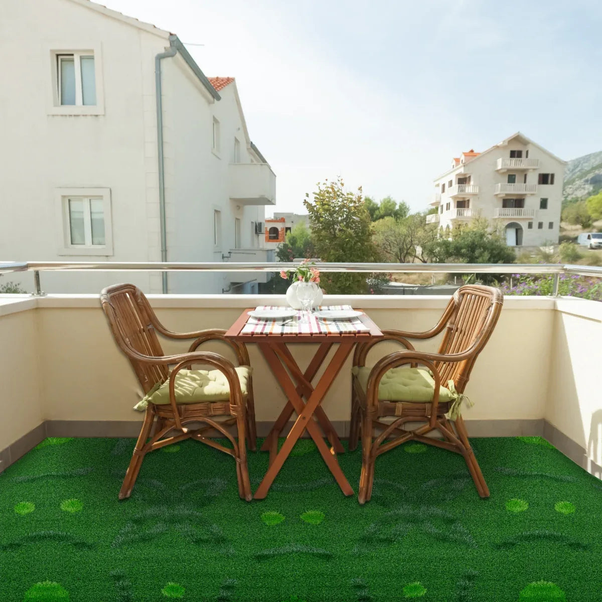 Covor gazon artificial, Naimeed D6546,  pentru decorare interioara sau exterioara, Verde, 1000x900x20mm