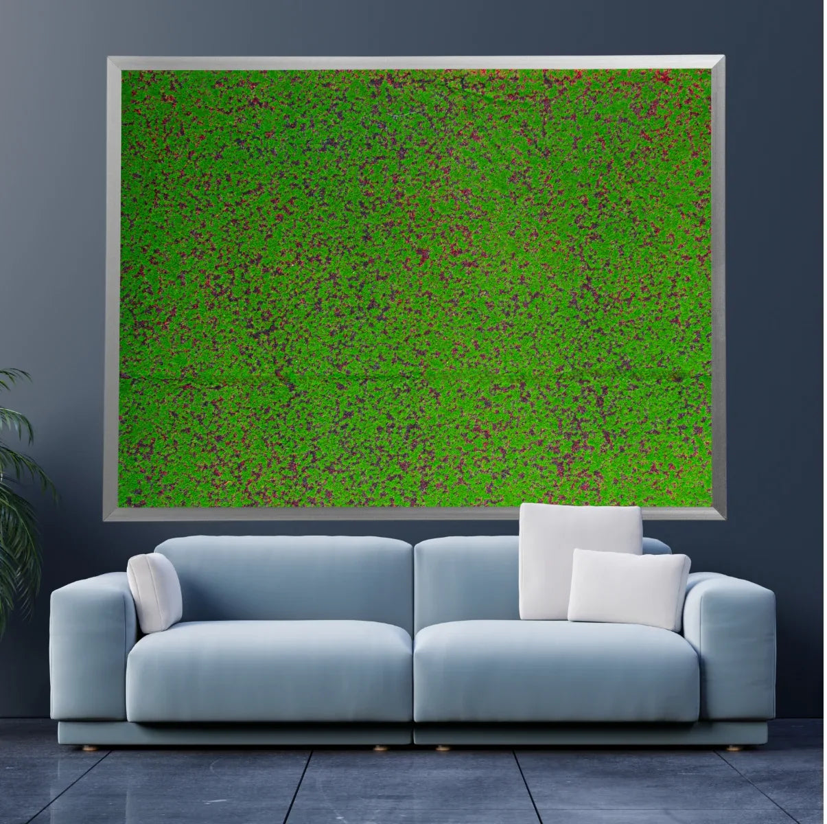 Covor muschi artificial de padure, Naimeed D6553, pentru decorare interioara sau exterioara, Verde, 1000x1000x20mm