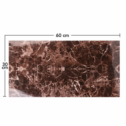 Set 6 panouri decorative, Naimeed D6571, Autoadeziv, aspect lucios, suprafata acoperita 1.08 mp, 30x60 cm, Maro
