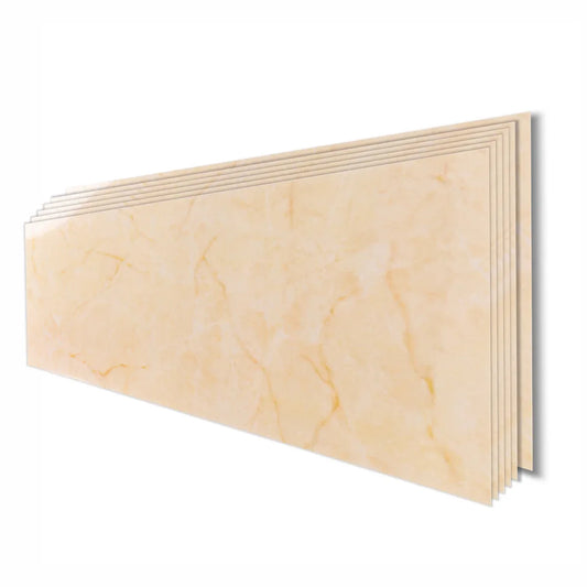 Set 6 panouri decorative, Naimeed D6574, Autoadeziv, aspect lucios, suprafata acoperita 1.08 mp, 30x60 cm, Crem