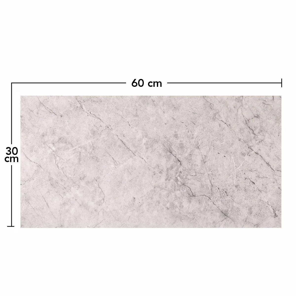 Set 6 panouri decorative, Naimeed D6577, Autoadeziv, aspect mat, suprafata acoperita 1.08 mp, 30x60 cm, Gri