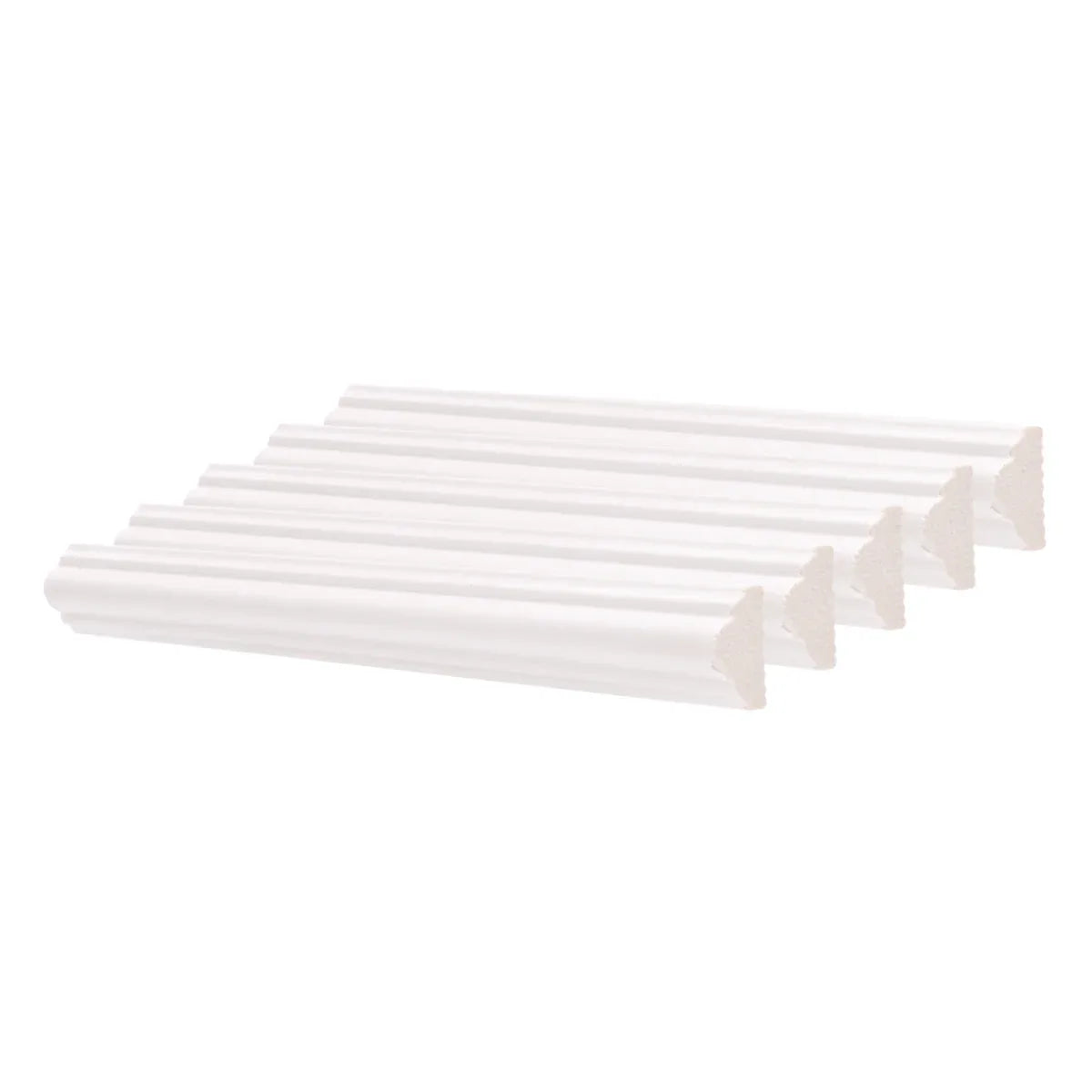 Set 5 Bagheta decorativa, polimer rigid, Naimeed D6691, Alb, 230x2.5x1.25cm