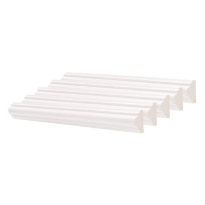 Set 5 Bagheta decorativa, polimer rigid, Naimeed D6691, Alb, 230x2.5x1.25cm