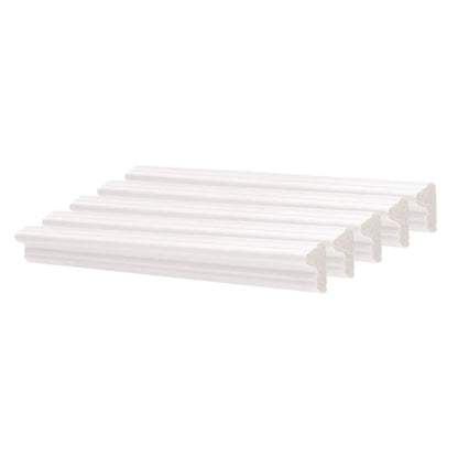 Set 5 Bagheta decorativa, polimer rigid, Naimeed D6693, Alb, 230x2.3x1.25cm