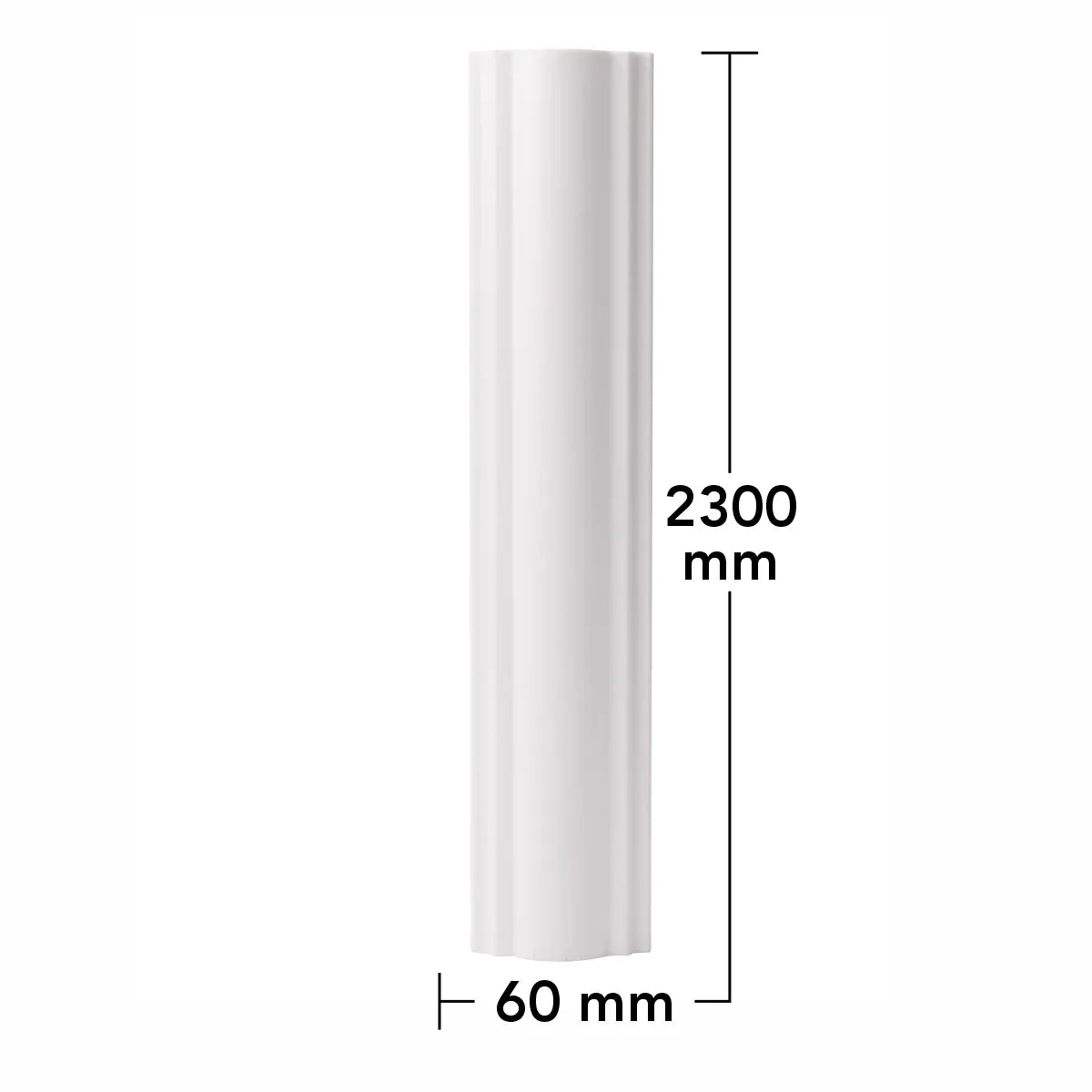 Set 5 Bagheta decorativa, polimer rigid, Naimeed D6696, Alb, 230x6x2.1cm