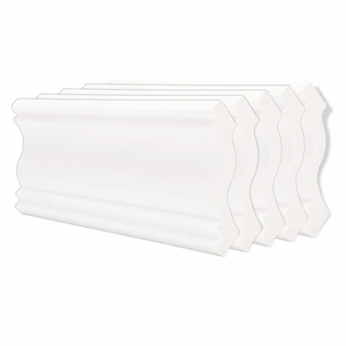 Set 5 plinte decorative, polimer rigid, Naimeed D6697, Alb, 2300x120x15mm