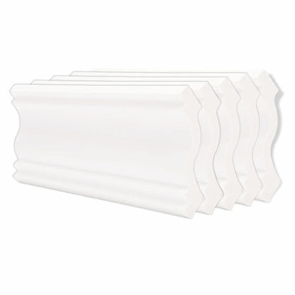 Set 5 plinte decorative, polimer rigid, Naimeed D6697, Alb, 2300x120x15mm