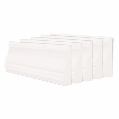 Set 5 plinte decorative, polimer rigid, Naimeed D6698, Alb, 2300x85x25mm