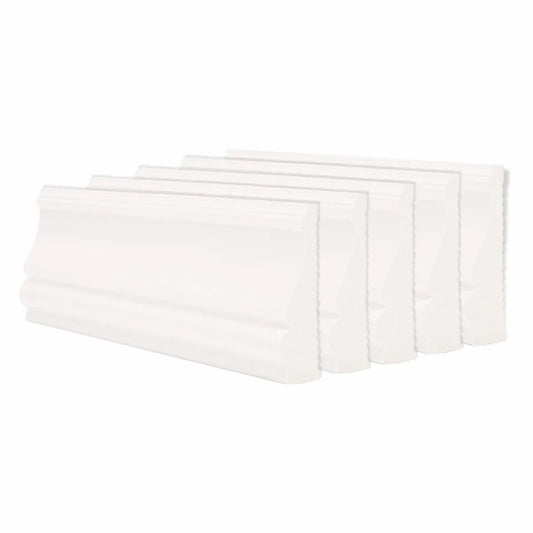 Set 5 plinte decorative, polimer rigid, Naimeed D6698, Alb, 2300x85x25mm