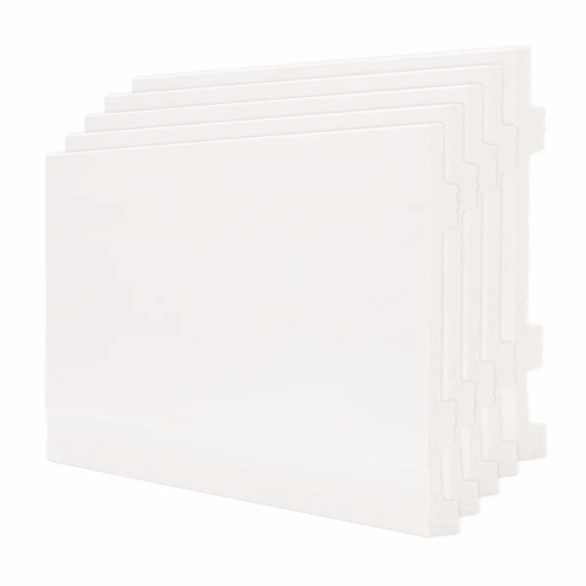Set 5 plinte decorative, polimer rigid, Naimeed D6700, Alb, 2300x150x15mm