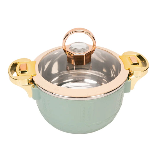 Caserola termica, set 3 piese, Thermo Class, cu interior din inox, Naimeed D6701, Verde deschis