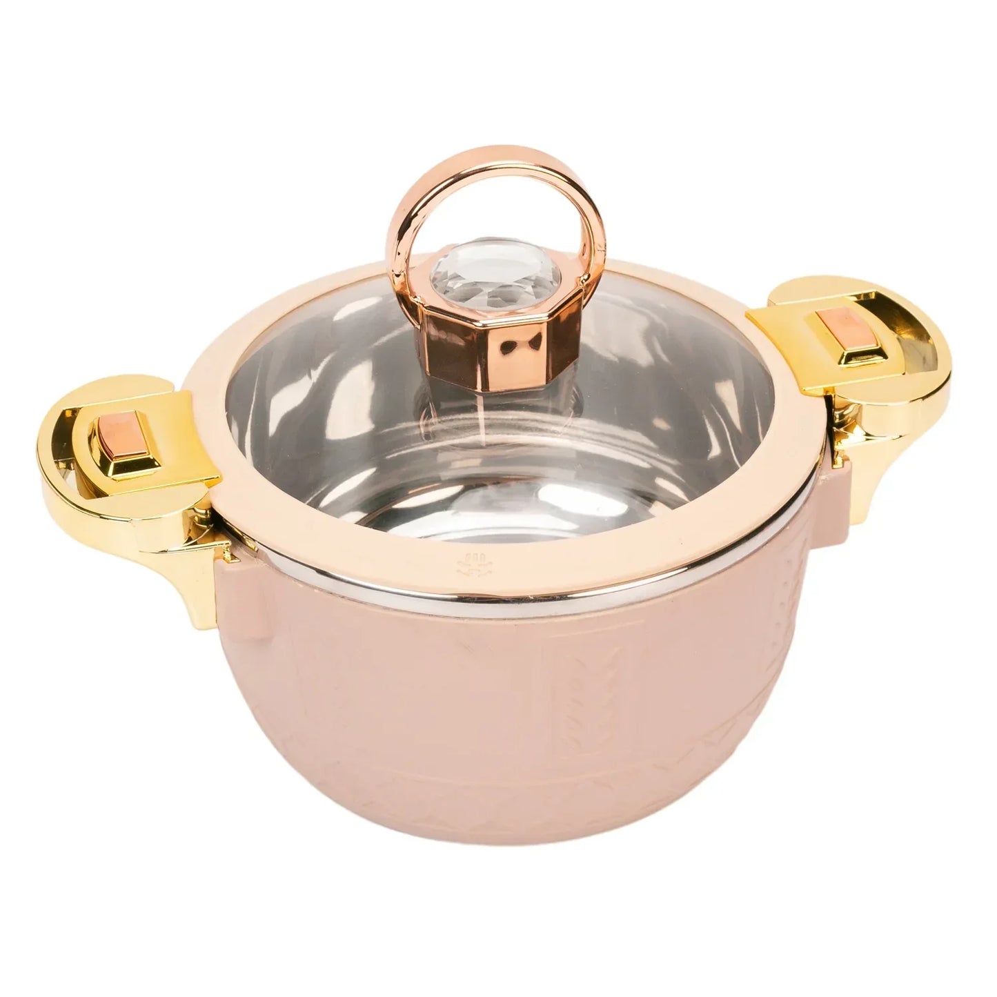 Caserola termica, set 3 piese, Thermo Class, cu interior din inox, Naimeed D6701, Roz