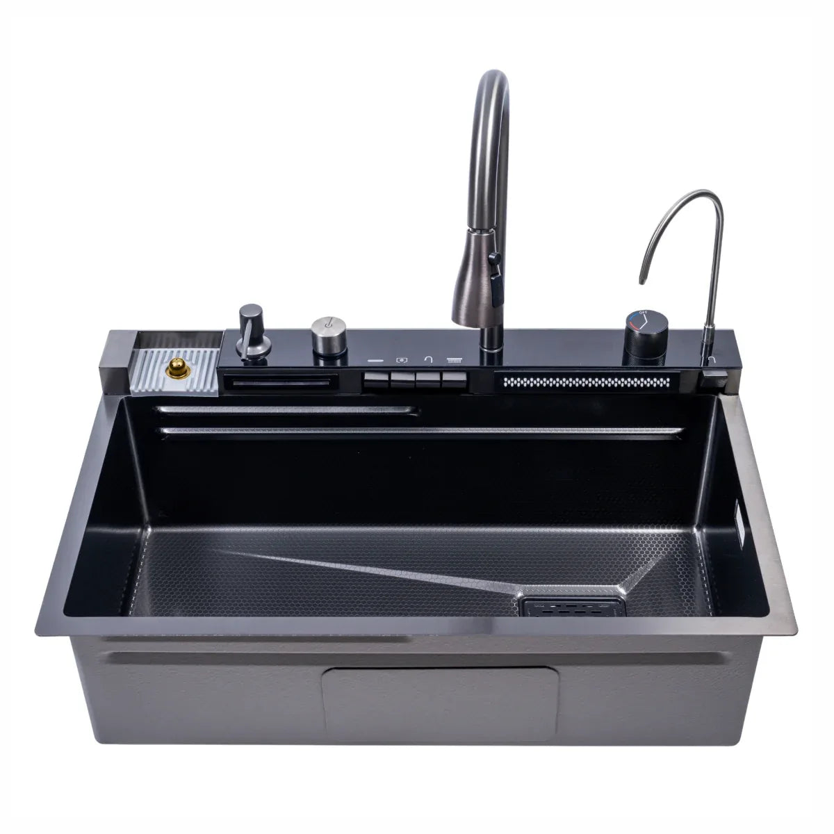 Chiuveta multifunctionala Smart Cuisine, cu accesorii incluse, Naimeed D6743, functii multiple, otel inoxidabil, Gri, 210x750x460mm