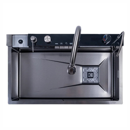 Chiuveta multifunctionala Smart Cuisine, cu accesorii incluse, Naimeed D6744, functii multiple, otel inoxidabil, Gri, 210x750x460mm