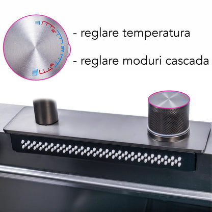 Chiuveta multifunctionala Smart Cuisine, cu accesorii incluse, Naimeed D6746, functii multiple, otel inoxidabil, Gri, 210x750x460mm