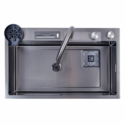 Chiuveta multifunctionala Smart Cuisine, cu accesorii incluse, Naimeed D6747, functii multiple, otel inoxidabil, Gri, 210x750x460mm