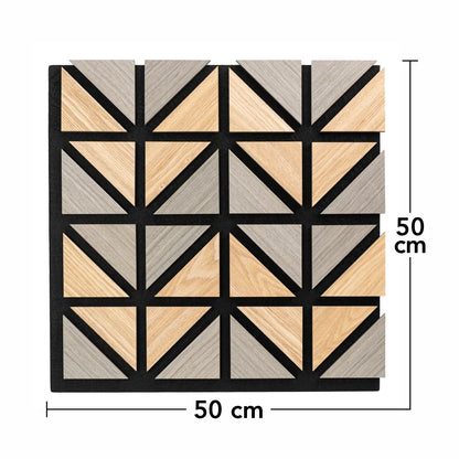 Set 5 Panouri riflaje acustice decorative, HDF si pasla, Naimeed D6750, 50x50x1.8cm, Multicolor