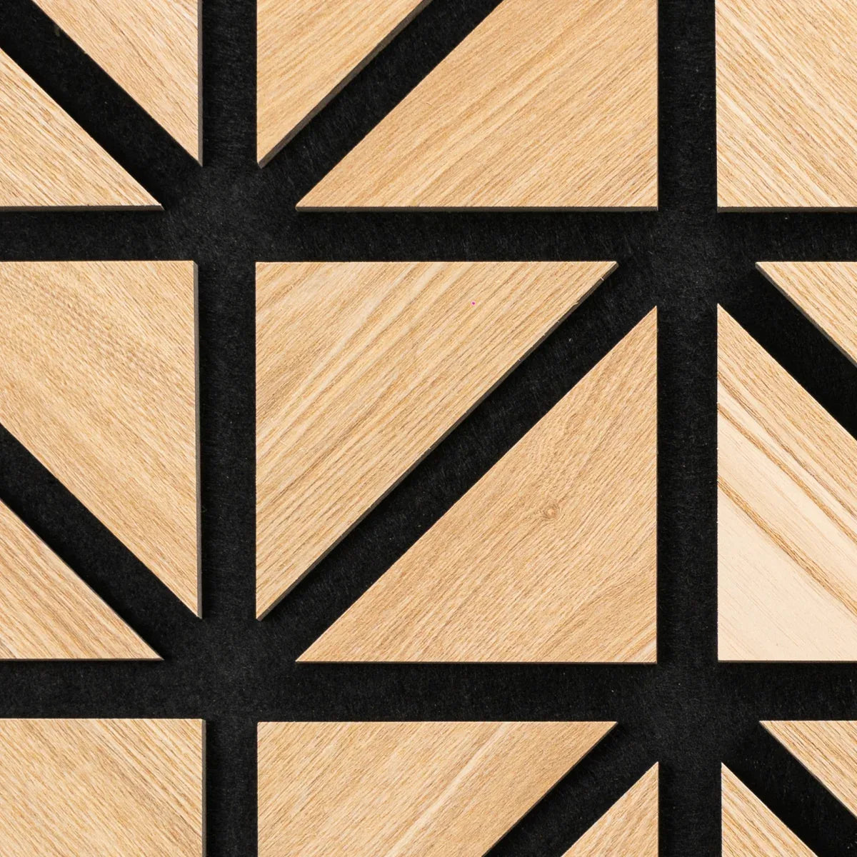 Set 5 Panouri riflaje acustice decorative, HDF si pasla, Naimeed D6751, 50x50x1.8cm, Stejar