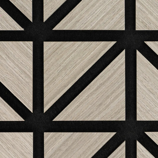 Set 5 Panouri riflaje acustice decorative, HDF si pasla, Naimeed D6752, 50x50x1.8cm, Gri