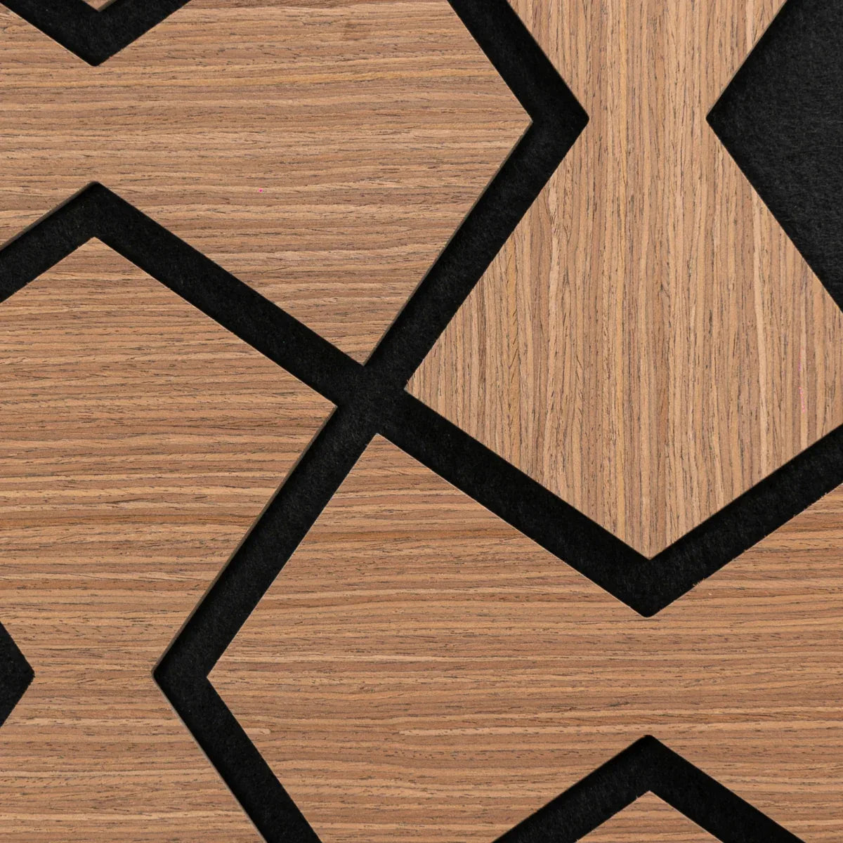 Set 5 Panouri riflaje acustice decorative, HDF si pasla, Naimeed D6753, 85x48x1.8cm, Stejar Inchis